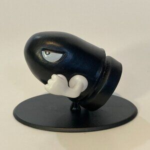 Vintage 2007 Nintendo Super Mario Bullet Bill 2" Toy Figure With Display